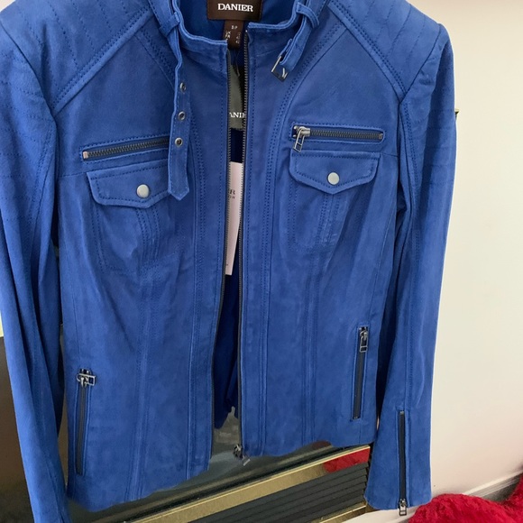 Danier Blue Suede Jacket, NWT, size Small - Picture 1 of 3